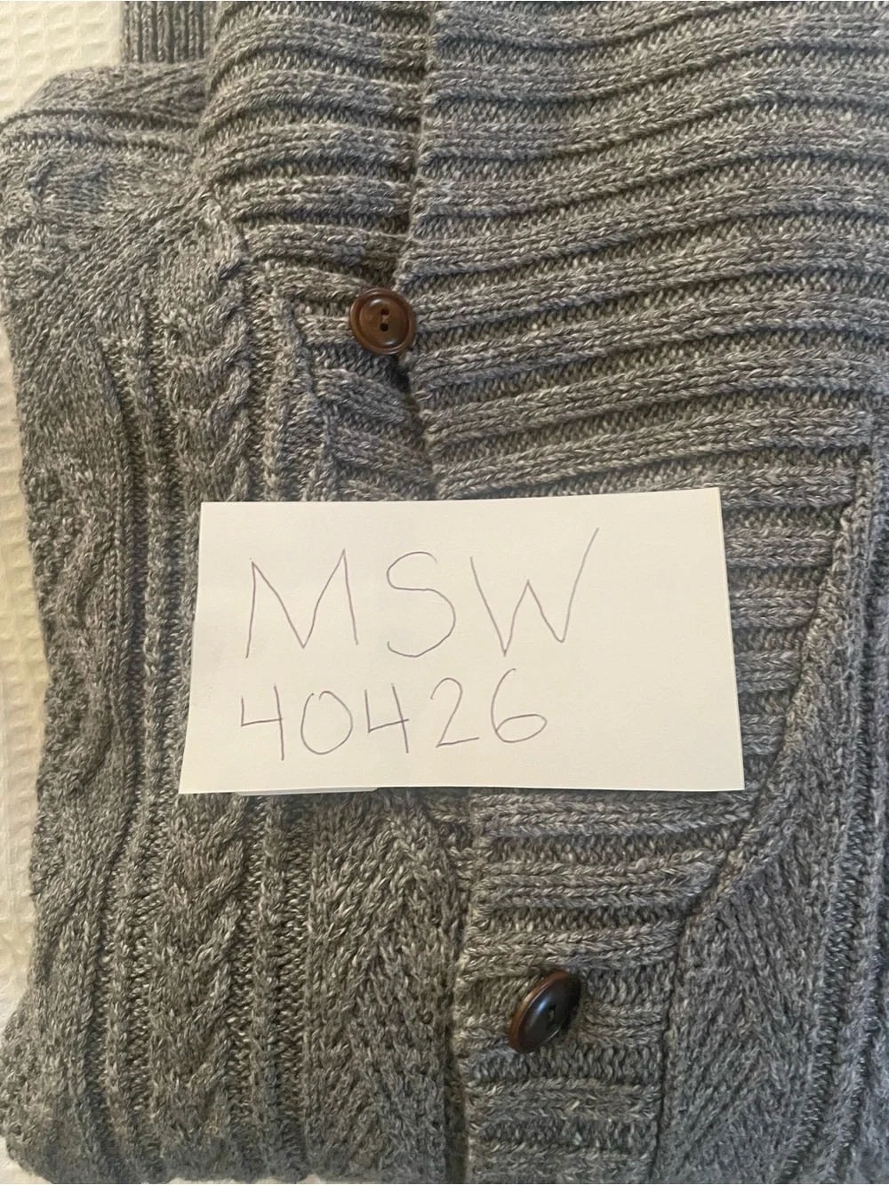J Crew Men’s Gray Cable Knit Cardigan Sweater Size XL